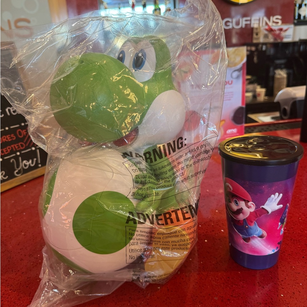 Yoshi Popcorn Bucket AMC with Cup Super Mario Galaxy